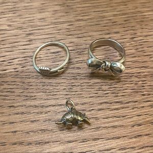 2 James Avery Rings and Armadillo Charm